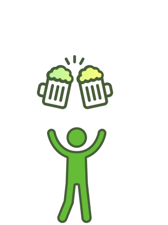 お酒を飲んでるイメージのイラスト