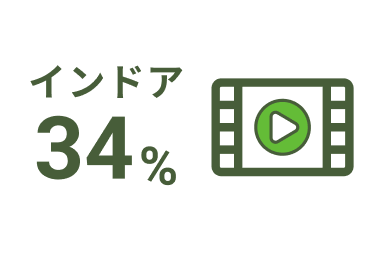 インドア34%